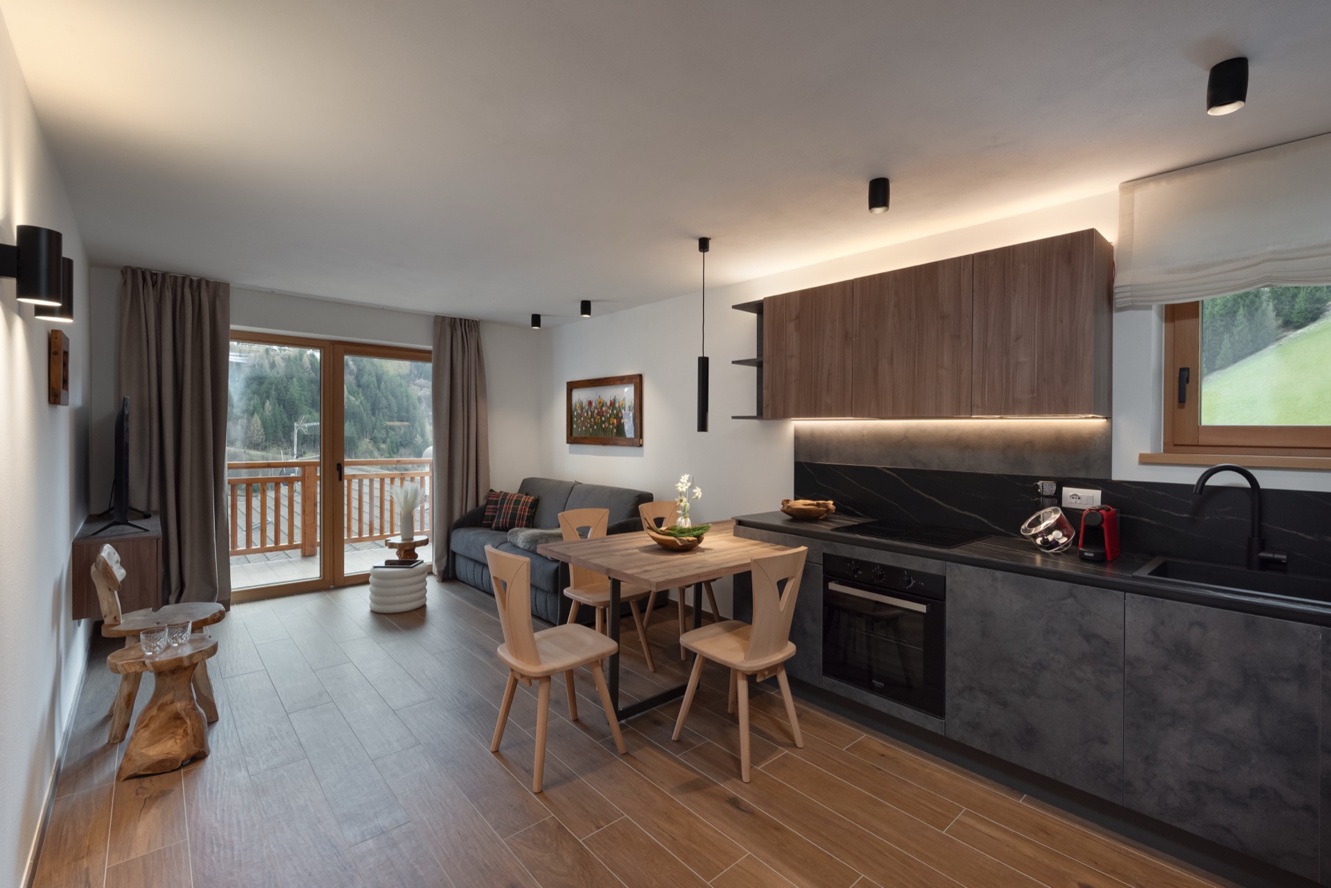 Bilocale Deluxe vista Saslong - Appartamento vacanza Val Gardena